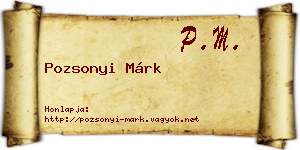 Pozsonyi Márk névjegykártya